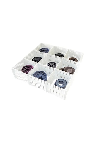 Çekmece Düzenleyici 4'lü 10x40 - Çok Amaçlı Ayarlanabilir Bölmeli Organizer Beyaz