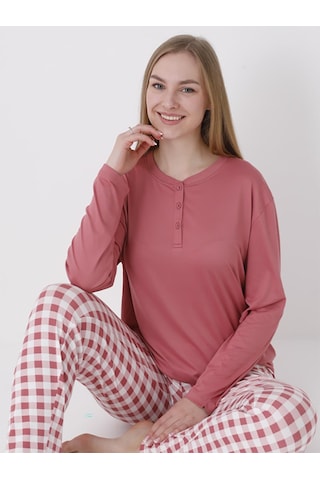 Dofi Kadın Patlı Pijama Takımı - Turuncu