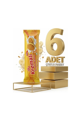 Afia Muz Kremalı Sandviç Bisküvi 6x60 Gr