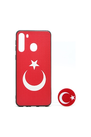 Nettech Samsung Galaxy A21 Uyumlu Desenli Popsocket Seri Arka
