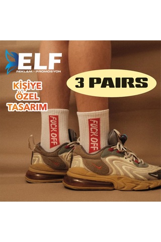 Kişiye Özel Çorap Baskılı Çorap Beyaz