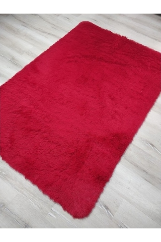 Yamalıhome Tavşan Tüyü Kırmızı Peluş Post Halı 160 x 230 Cm