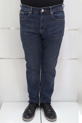 Hacker Denim Hacker Dmctekstil Erkek Lacivert Yüksek Bel Rahat Kesim Boru Paça Büyük Beden Jean Pantolon Lacivert