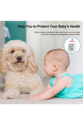 Youmex Akıllı Ev İçin Zigbee 3.0 Lcd Ekranlı Sıcaklık Ve Nem Sensörü - Alexa Uyumlu