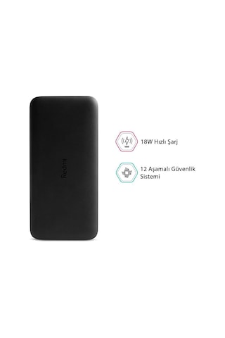 Redmi 20000 Mah Taşınabilir Hızlı Şarj Cihazı - Usb-c - 18w 2 Çıkışlı Powerbank - Siyah