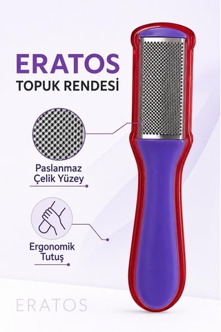 Eratos Paslanmaz Çelik Topuk Rendesi Ve Ayak Törpüsü Mor Ve Mavi 10'li Paket