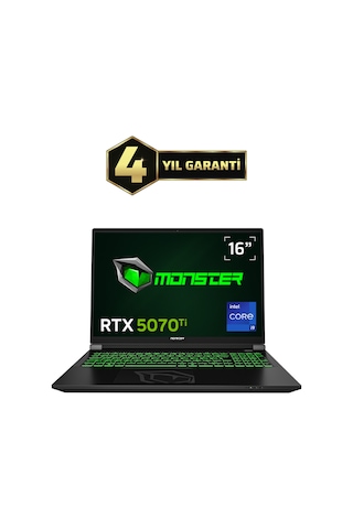 Monster Tulpar T6 V3.7 Intel Core i9 13900HX 16 GB 500 GB SSD 12 GB RTX 5070 Ti 16" QHD Dos Oyuncu Dizüstü Bilgisayarı