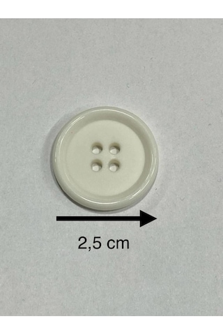 Trençkot Mont Düğmesi Italyan Düğme 20 Lı Set Beyaz 2,5 Cm M8926