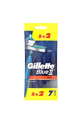 Gillette Blue2 Plus Erkek Kullan At Tıraş Bıçağı 5+2 7'li, Krom Kaplamalı