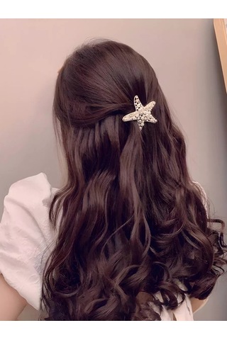 Bijoubijou Taşlı Saç Tokası Yıldız 244632906 Beyaz