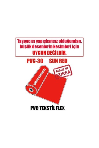 Pvc Güneş Sun Red Tekstil Transfer Folyosu - 51 Cm X 1 Metre