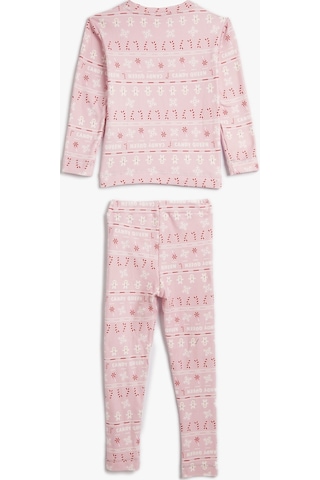 Koton Pijama Takımı Yılbaşı Temalı Baskılı Uzun Kollu 2 Parça Pembe 4wlk40196mk 4WLK40196MK252 Pembe