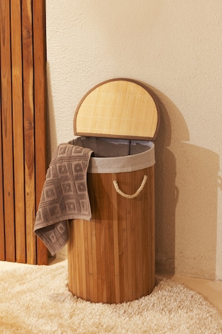 Koza Home Meander Yuvarlak Bambu Çamaşır Sepeti 35x61 55lt 5113 439726 Diğer