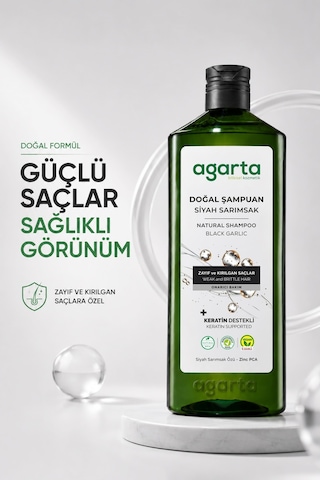 Agarta Doğal Saç Dökülmesine Karşı Siyah Sarımsaklı Şampuan 400 Ml