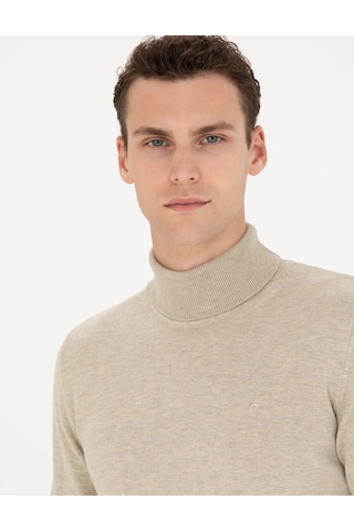 Pierre Cardin Erkek Kum Melanj Triko Kazak 50276162-vr123 Kum Melanj