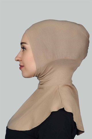 Altobeh Kadın Tesettür Pratik Boyunluklu Hijab - Sporcu Bone Koyu Bej