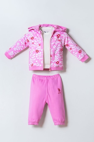U.s. Polo Assn. Kız Bebek Pembe 3lü Takım Usb3007-c-v1 Pembe