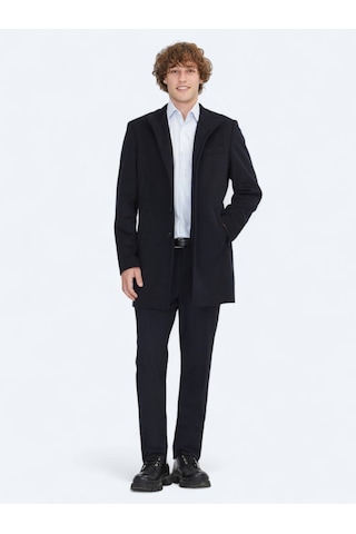 Kip Lacivert Regular Fit Şal Yaka Casual Dokuma Palto Lacivert