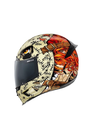 Icon Airframe Pro Topshelf Kapalı Motosiklet Kaskı Siyah Beyaz Kahverengi Turuncu