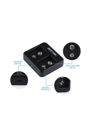Beston M7005 9V USB Pil Şarj Cihazı