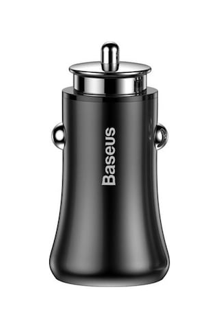 Baseus 4.8a Çift Usb Bağlantı Noktalı Hızlı Araç Şarj Cihazı İphone X 8plus Oneplus5 Xiaomi 6 Mi A1 - Siyah Siyah