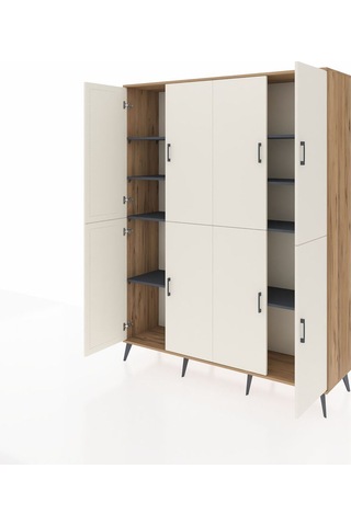 Hyperion Gardrop 8 Raflı 8 Kapaklı 176x44x221 Çam-aytaşı/antrasit Aytaşı/antrasit