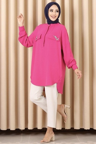 Soul By Loreen Loreen 20487-22y Kadın Tunik LOREEN-20487-R0507 Fuşya