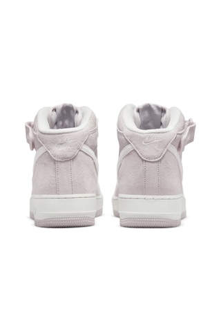 Nike Air Force 1 '07 Mid Qs Leather Unisex Sneaker Hakiki Deri Yüksek Bilek Günlük Spor Ayakkabı Beyaz Pembe