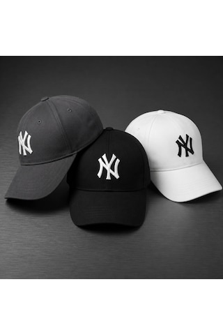 Karnas Şapka Karnas 3 Lü Ny Nakışlı Şapka Seti Siyah, Beyaz Ve Koyu Gri Renk Seçenekleriyle Günlük Stil Renkli
