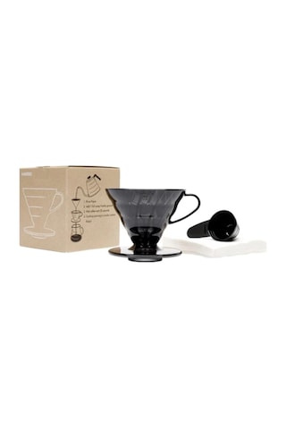Hario V60 02 Plastik Dripper ve 40’lı Filtre Kağıdı Seti Siyah