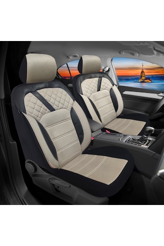 Oto Pandami Toyota Verso S 2009-2013 Uyumlu 1+1 Krem Tay Tüyü Koltuk Kılıfı