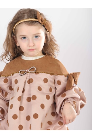 Xo Kids Kız Çocuk Elbise 1-5 Yaş 9078 Bej