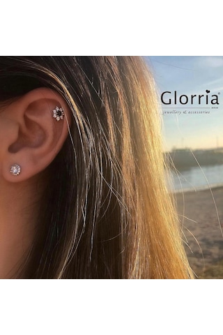 Glorria Gümüş Yuvarlak Anturaj Küpe N11.31324