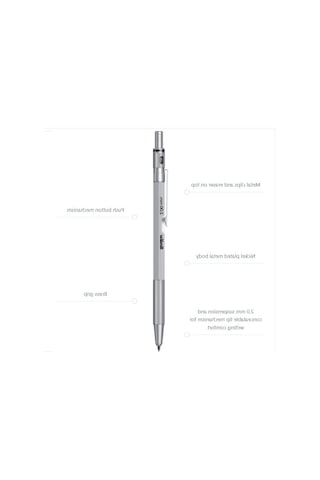 Mekanik Kurşun Kalem - Gri 2 Mm Uç, Metal Klipsli .