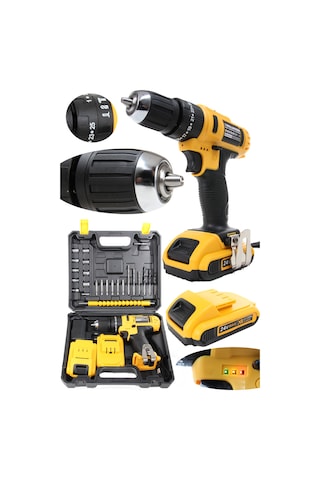 Bulldozer Çift Akülü 24vr Darbeli 24 Parça Aksesuar Setli Şarjlı