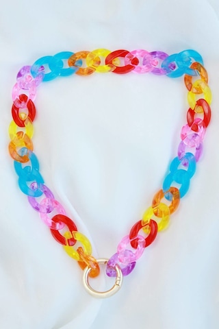 Renkli Kalın Zincir Kolye Çok REnkli