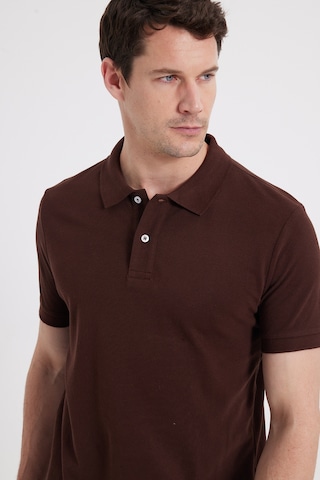 Tudors Erkek Slim Fit Dar Kesim %100 Pamuk Kahverengi Polo Yaka Tişört-46217 Kahverengi