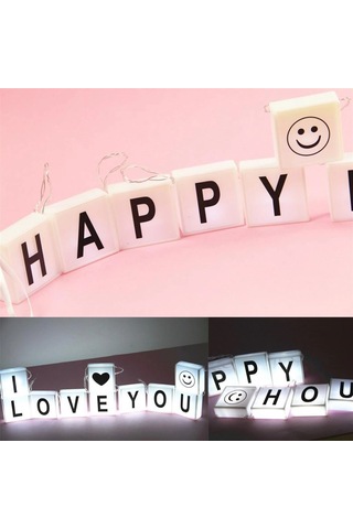 10& Apos Lu Lightbox Işıklı Harf Mesaj Panosu Dekoratif Harf Işık Zinciri 5365