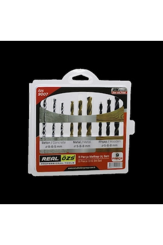 9 Parça Matkap Ucu Seti - Beton/metal/ahşap 5/6/8 Mm