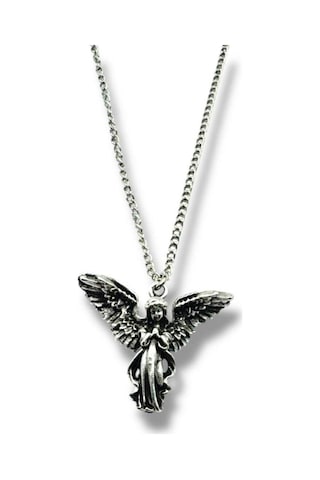 Kanatlı Seraph Figürlü Unisex Kolye Altıncı Boyutun Melek Sembolü, Spiritüel Ve Gotik Tasarım Çok renkli