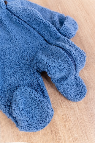 Kapüşonlu Kendinden Eldivenli Welsoft Kışlık Kız/erkek Bebek Tulum mavi