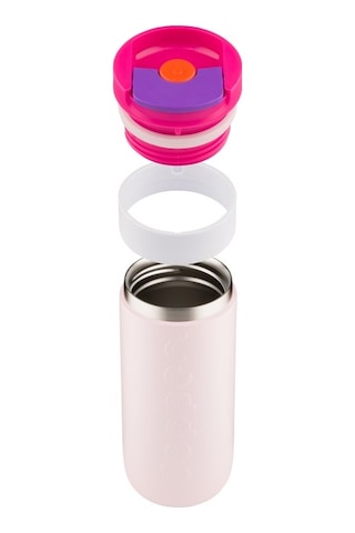 Dopper Travel Mug Yalıtımlı Termos Bardak 400 Ml - Çilek Pembesi Açık Pembe / Beyaz
