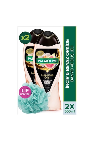 Palmolive Duş Jeli 500 Ml Luminious Oils 2'li Duş Jeli 500 Ml + Duş Lifi Hediye Çiçek