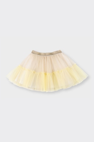 Kız Bebek Beli Simli Lastikli İçi Pamuk Astarlı Tütü Bej Etek 7755782
