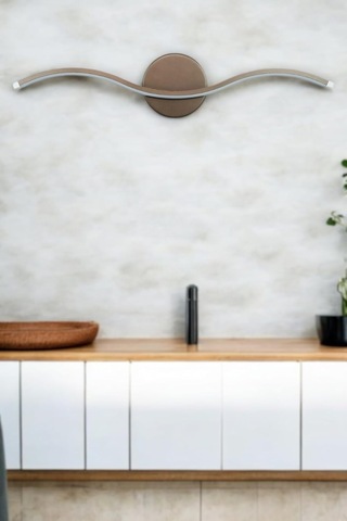 Diana Modern Tasarım Kahverengi Renk Gün Işığı Ledli Banyo - Mutfak - Salon Led Duvar Aplik Çok Renkli