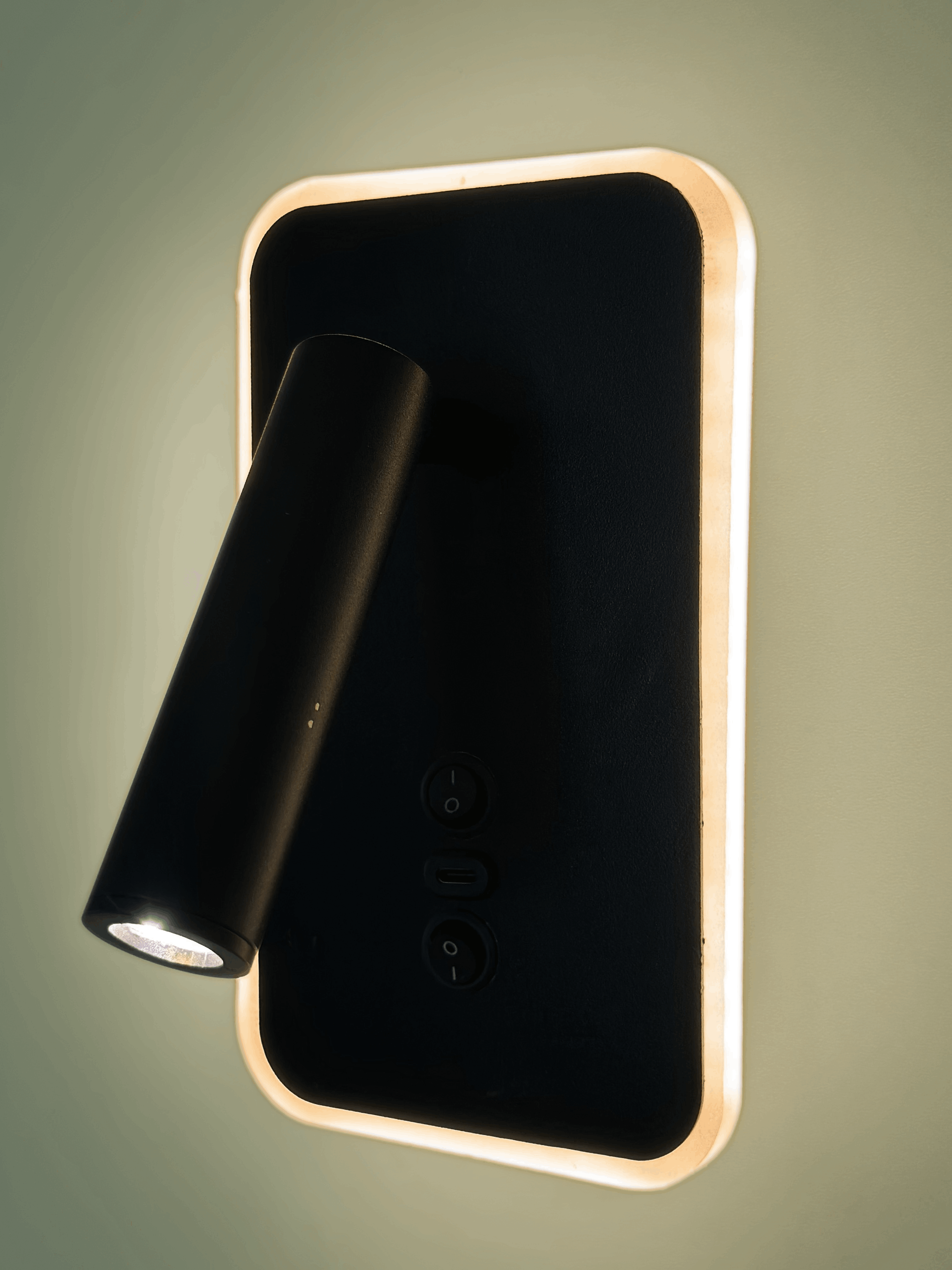 Type-c Girişli Led Duvar Okuma Lambası Başucu & Çalışma Apli... Siyah