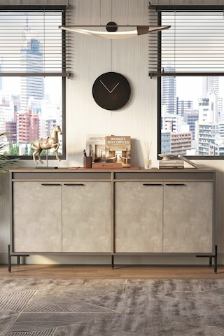 Yurudesign Vista E Ofis Konsol Klasör Dolabı Metal Ayaklı Kahve-B