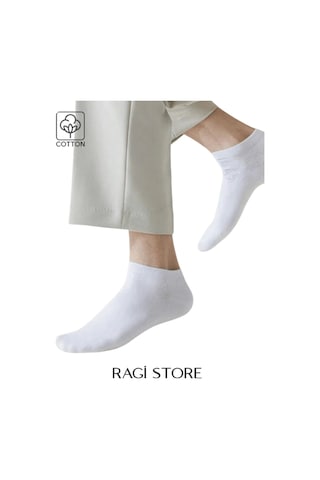 10'lu Beyaz Erkek Bilek Patik Çorap Beyaz