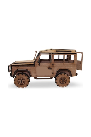 Ahşap 4x4 Off-road Araç Maketi - 132 Parça 4x4 Model Araba - 3d Land Rover Defender Puzzle