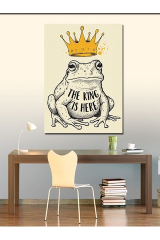 Kanvas Tablo Taçlı Kurbağa: "the King İs Here" 50cmx70cm